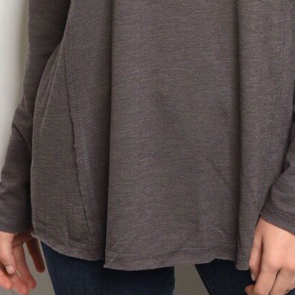 GRAY LONG SLEEVE TOP - Picture 6 of 10